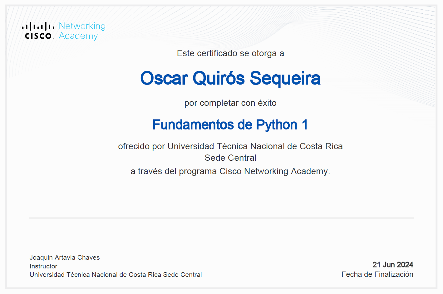 Oscar Quirós Sequeira